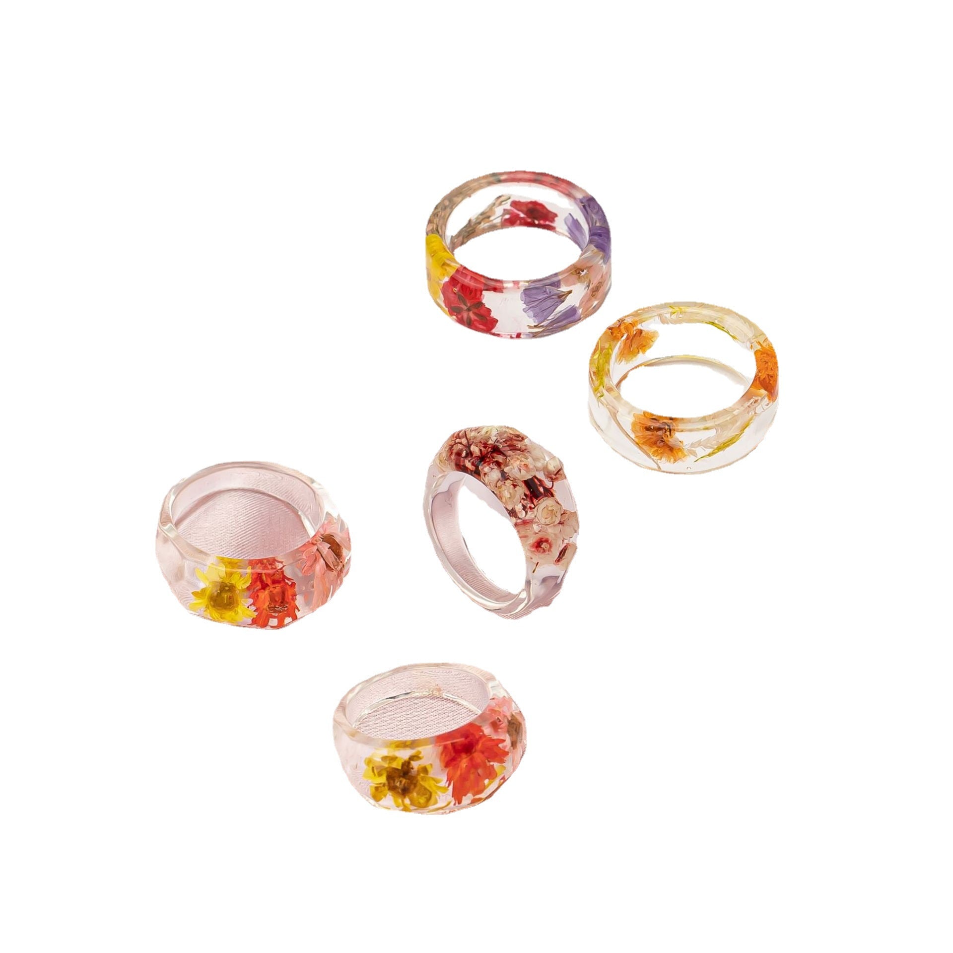 Wholesale Minimalist Resin Creative Personality Daisy Dried Flower Ring