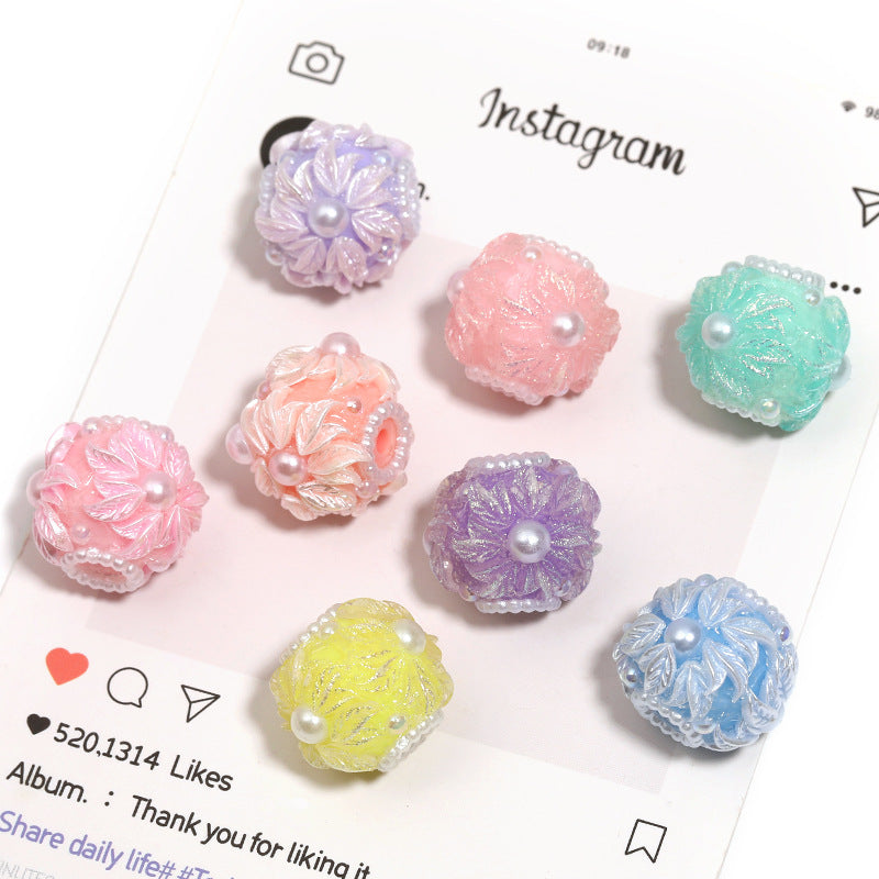 Wholesale  10pcs Flower Beads  Acrylic Beads