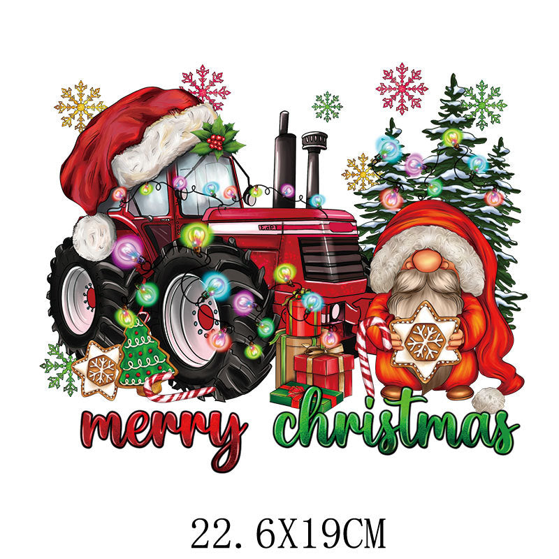 Wholesale Green cartoon Christmas heat transfer pattern   UV DTF Ready to Press Transfers Wraps
