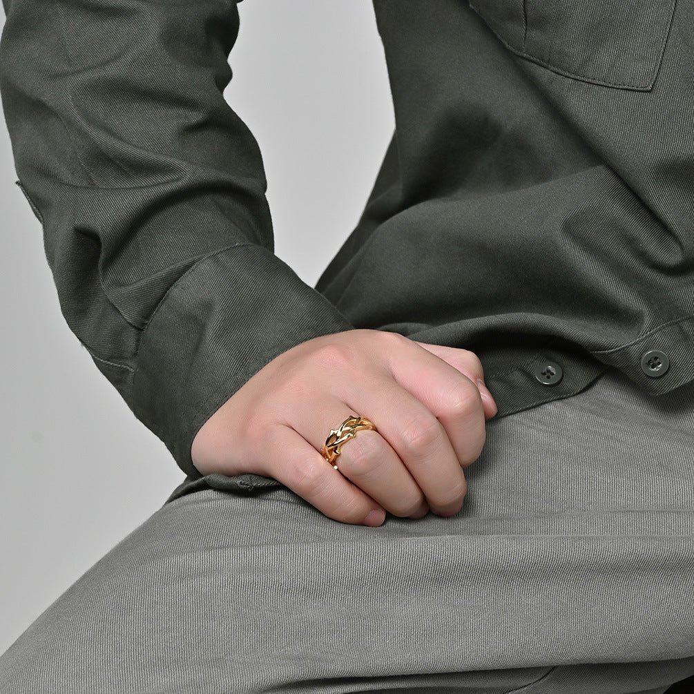 Wholesale Thorn vine woven titanium steel ring