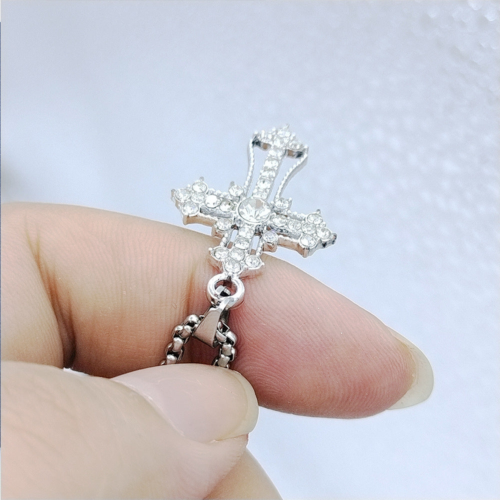 Wholesale Diamond Cross Alloy Necklace