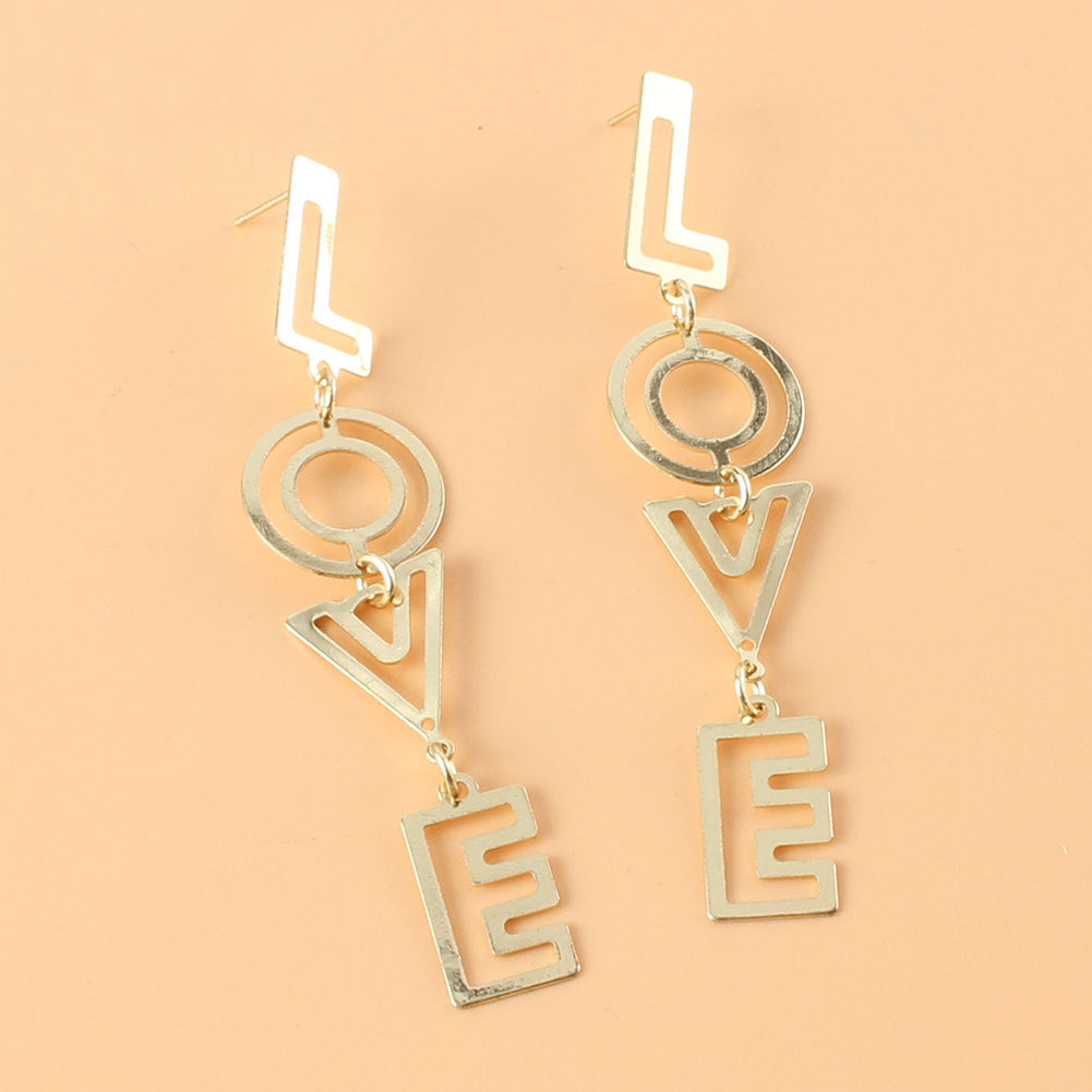 Wholesale LOVE Letter Alloy Earrings