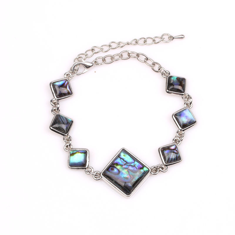 Wholesale Colorful Abalone Shell Rectangular Geometric Bracelet