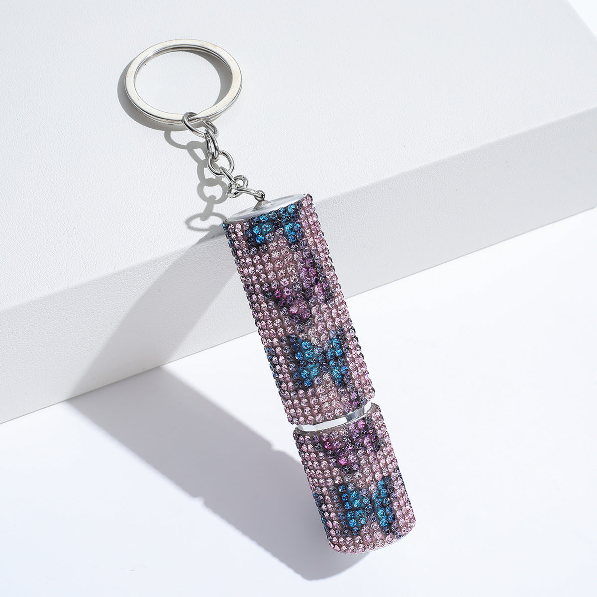 Wholesale Colorful Leopard Print Rhinestone Perfume Bottle Portable Multifunctional Keychain