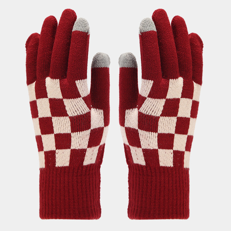 Wholesale Core-spun Yarn Autumn and Winter Cold Protection Warm Hats Scarves Gloves Sets