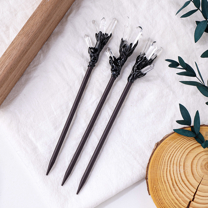 Wholesale New natural crystal column crystal stone diy fairy stick hairpin antique props accessories