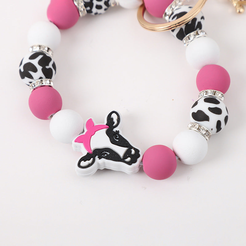 Llavero de muñeca de silicona de borla al por mayor