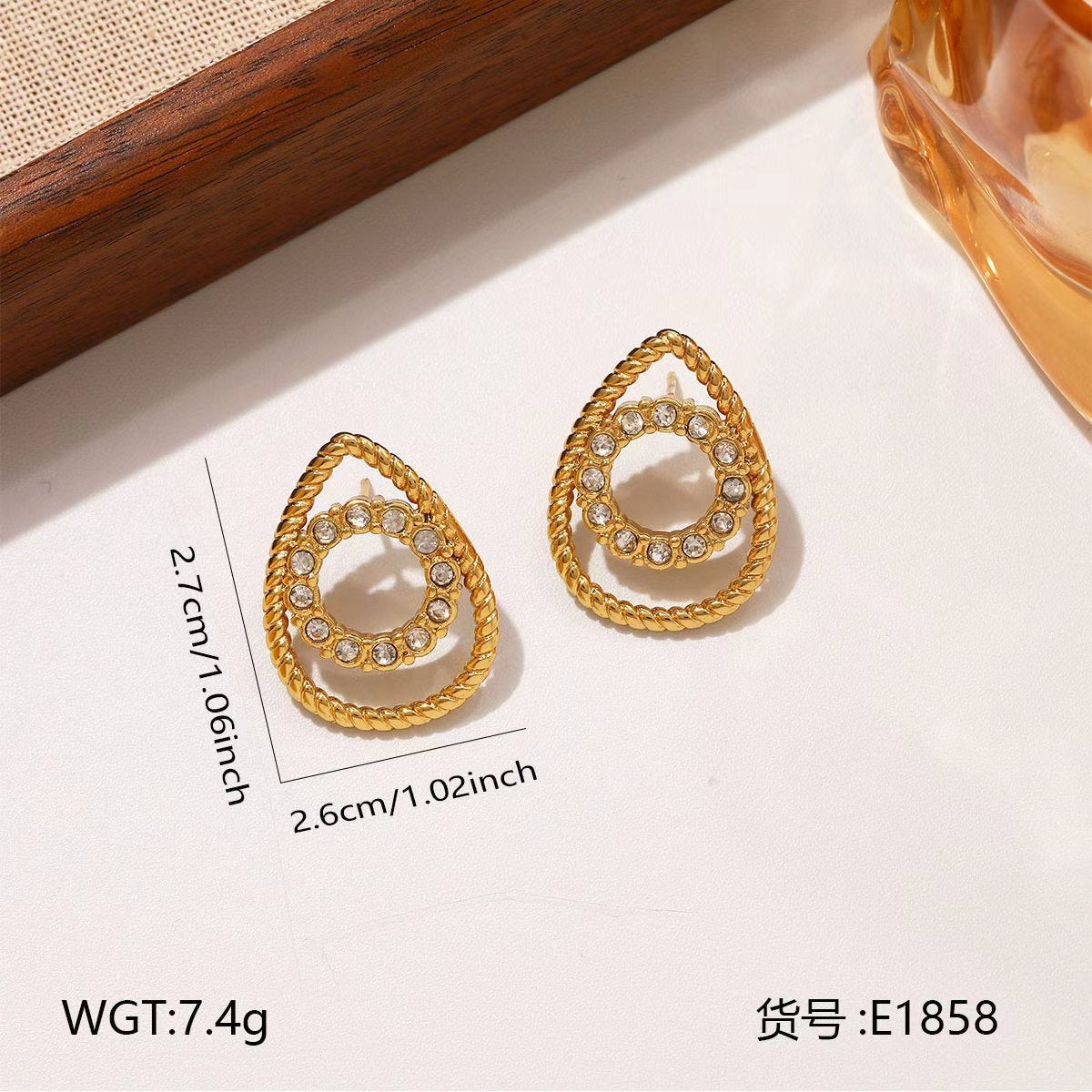 Wholesale Stainless steel earrings vacation style pearl flower earrings for women
