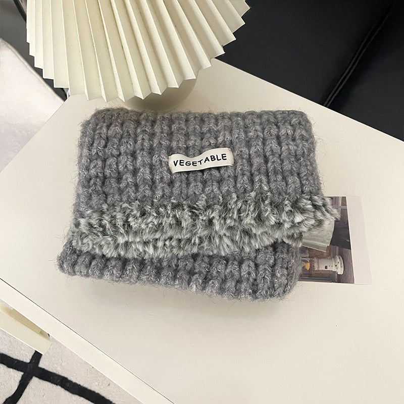 Wholesale Soft Thickened Pink Knitted Wool Scarf