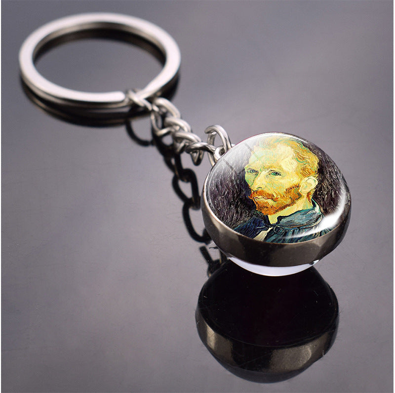 Wholesale Van Gogh Starry Sky Metal Keychains