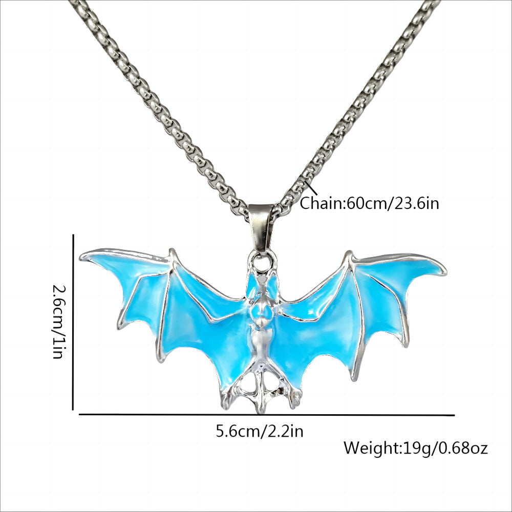Wholesale Halloween Dark Glowing Vampire Bat Necklace