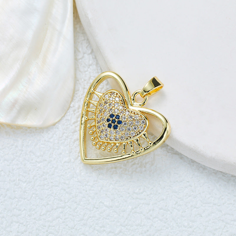 Wholesale Fully Inlaid Zirconia Devil's Eye Necklace DIY Pendant