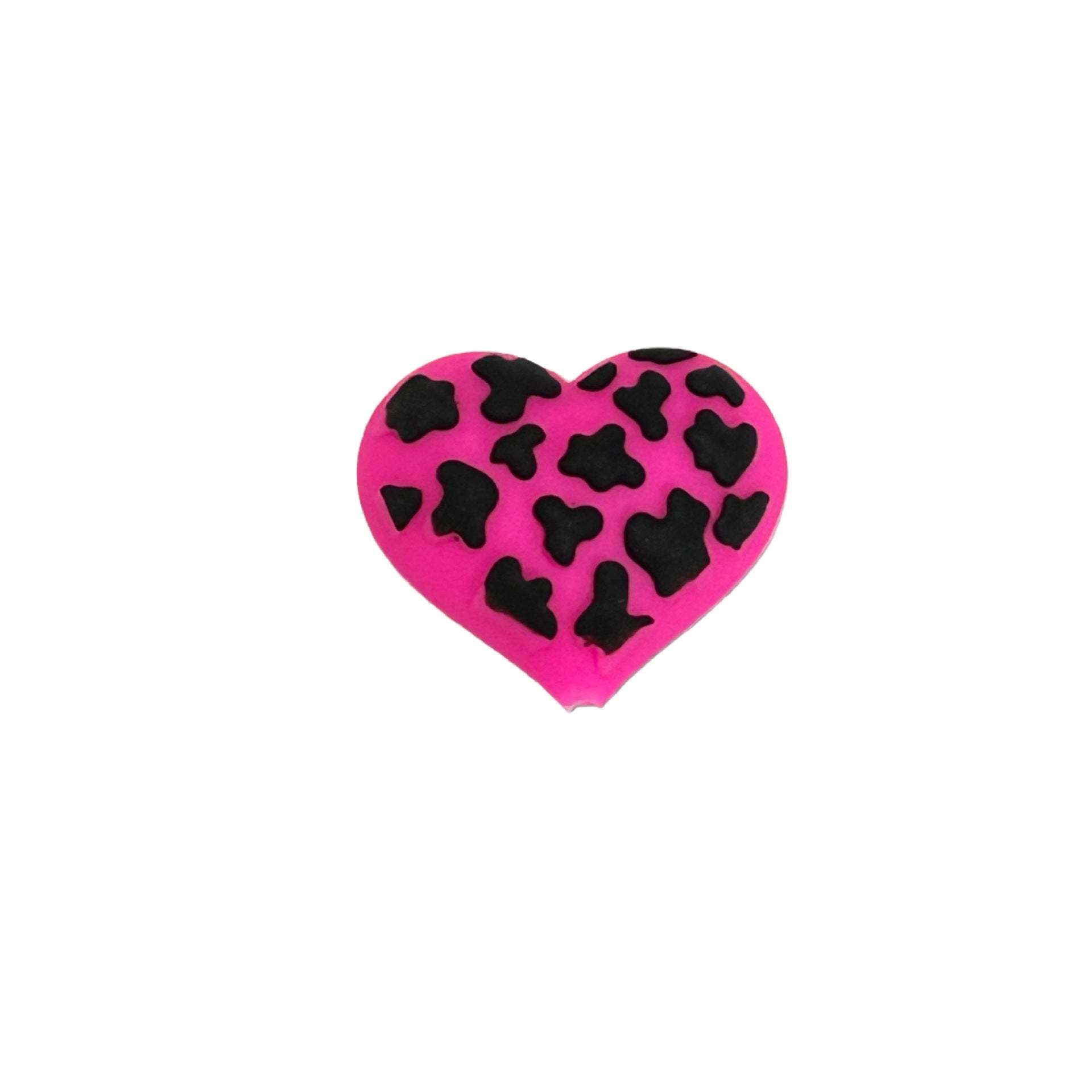 Wholesale 10pcs/pack Silicone heart-shaped leopard print beads  epoxy resin 3D card beads