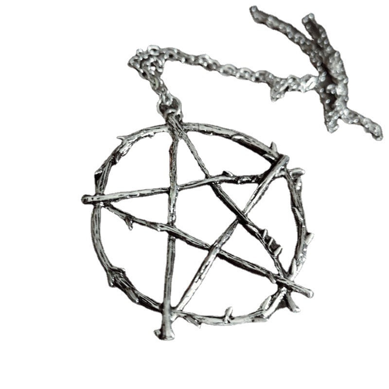 Wholesale Geometry Evil Power Lucifer's Sigil Sign Pentagram Pendant Alloy Necklaces