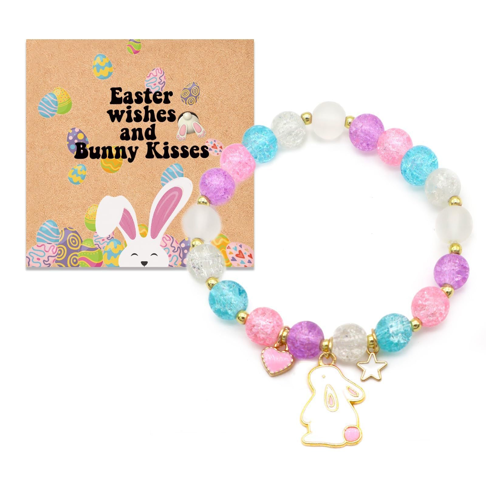 Wholesale Easter Blooming Bead Pink Love Rabbit Bracelet