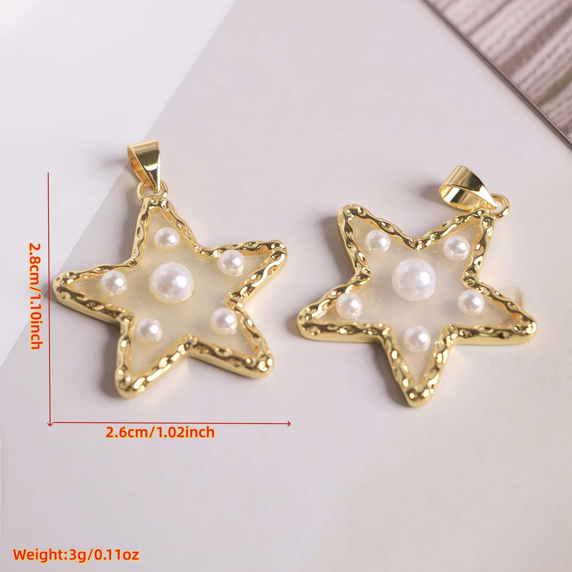 Wholesale Inlaid pearl star heart-shaped circular pendant