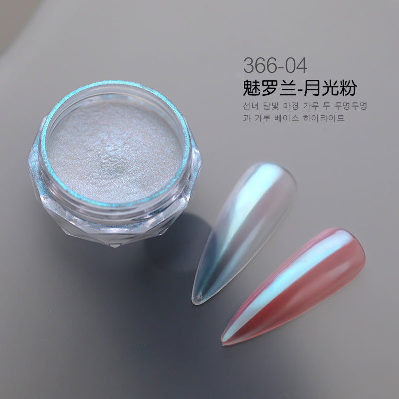 Wholesale Moonlight powder for nail art, fantasy aurora powder, silver-white nail art, magic mirror powder, pearl glitter powder