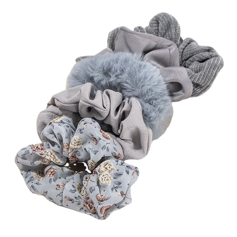 Wholesale French Plush Geometric Retro Elastic Hair Tie Headband