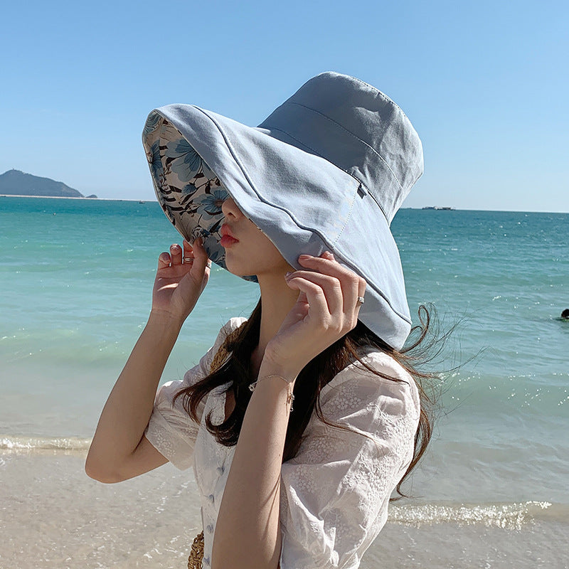 Wholesale Cotton Summer Big Brim Sunshade Bucket Hat