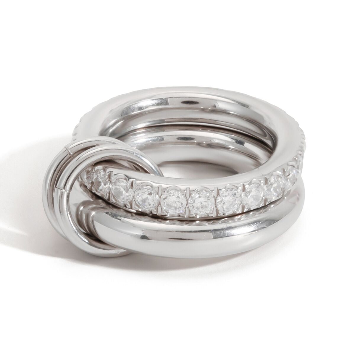 Wholesale Zircon titanium steel multi-layer layered ring