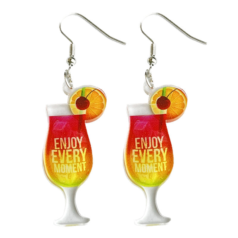 Wholesale Fun Holiday Drink Acrylic Earrings