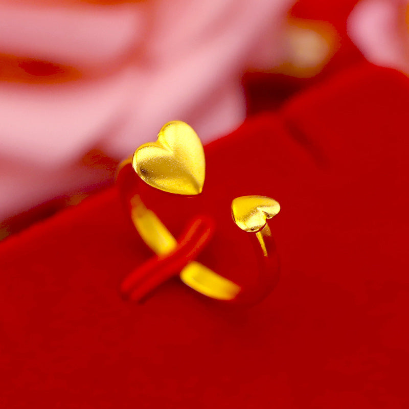 Wholesale Valentine's Day Copper Matte Love Deer Antler Index Finger Ring