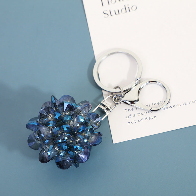 Wholesale Metal Snowflake Rhinestone Keychain