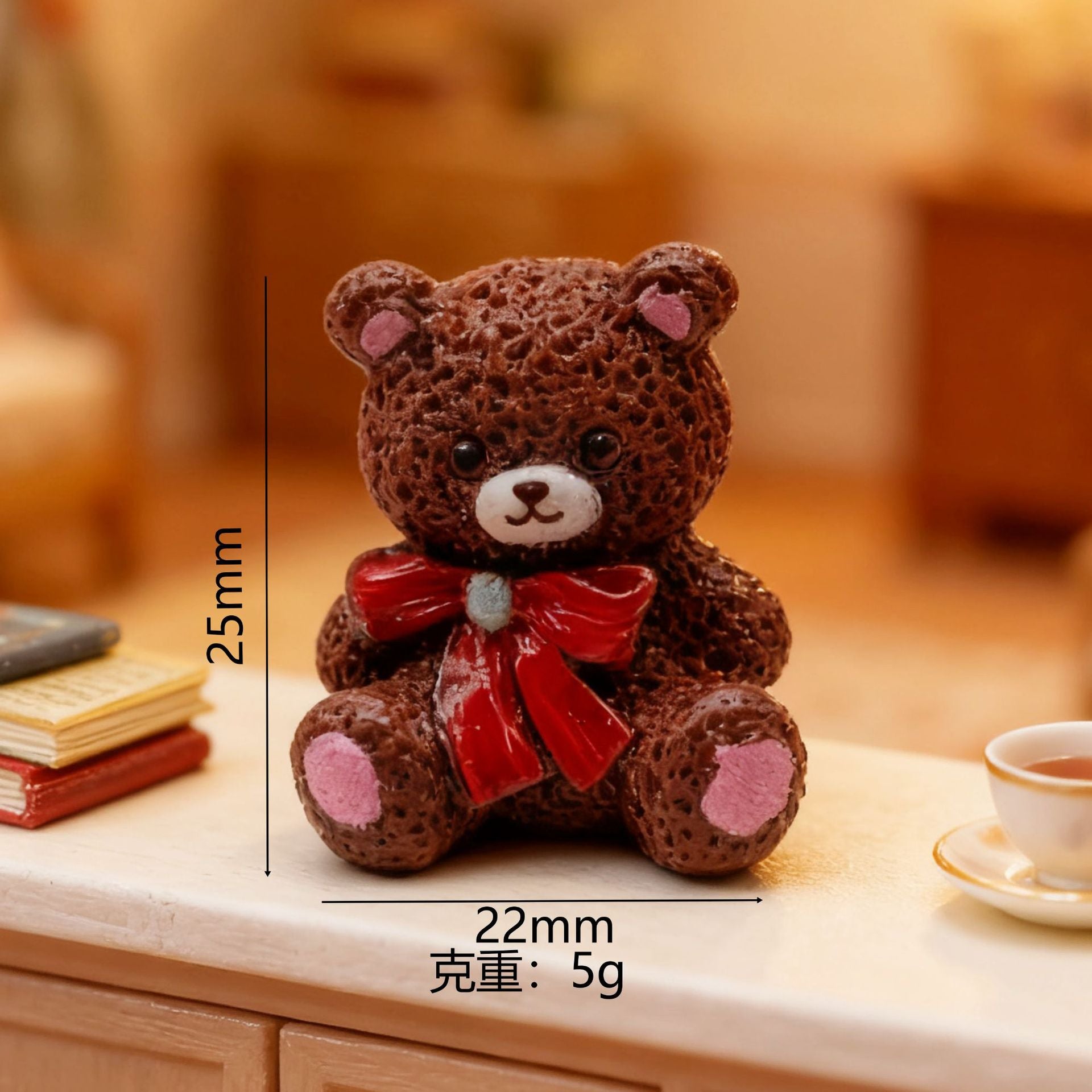 Wholesale 10pcs Cute Bow Bear  Mini Doll Miniature Scene Ornaments  Doll Accessories