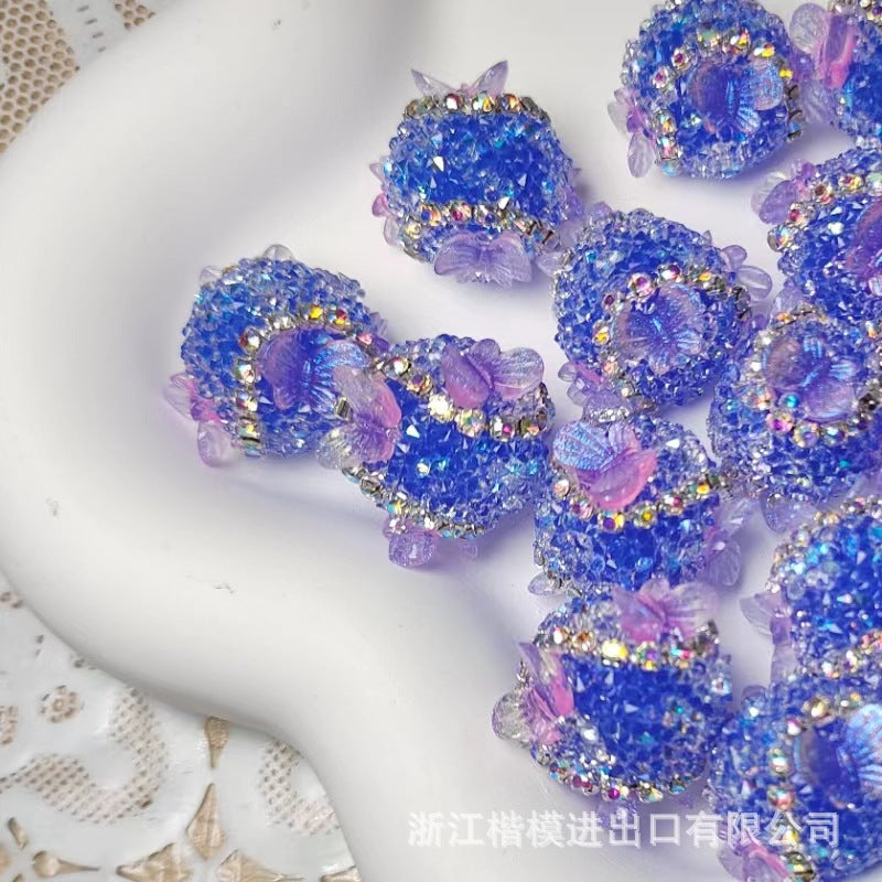 Wholesale 50PCS Straight Hole Three-dimensional Butterfly Beads