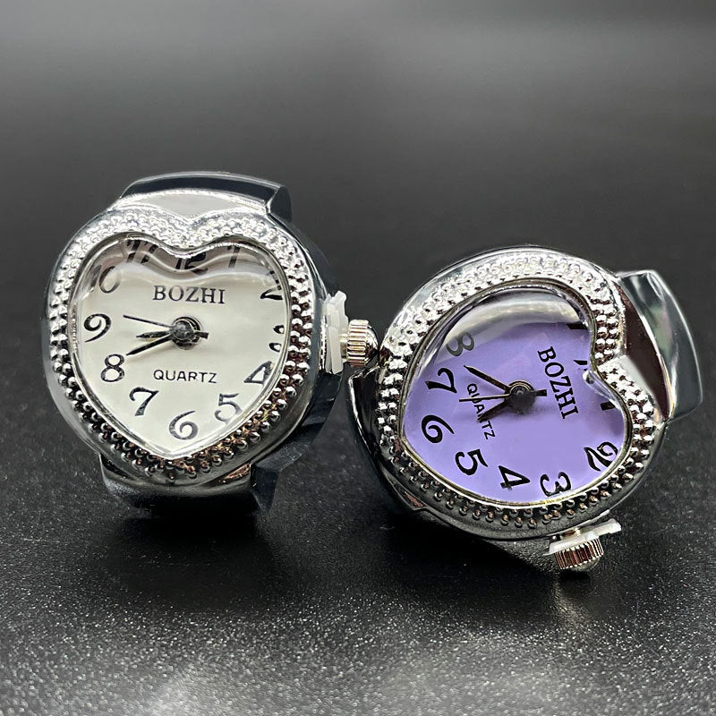 Wholesale [Ring watch]  shell love quartz ring watch trend fashion men' s and women' s watches