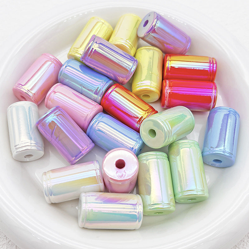 Wholesale Cylindrical Straight Hole Beads Special Shaped UV Plated Acrylic Beads