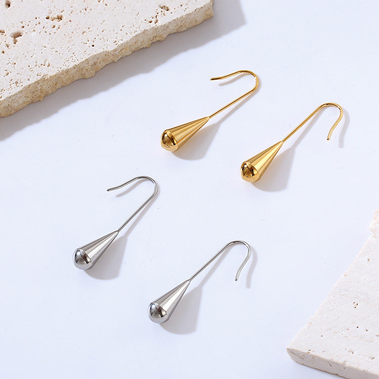 Wholesale simple earrings water drop Stainless steel earrings women tassel long ear hook