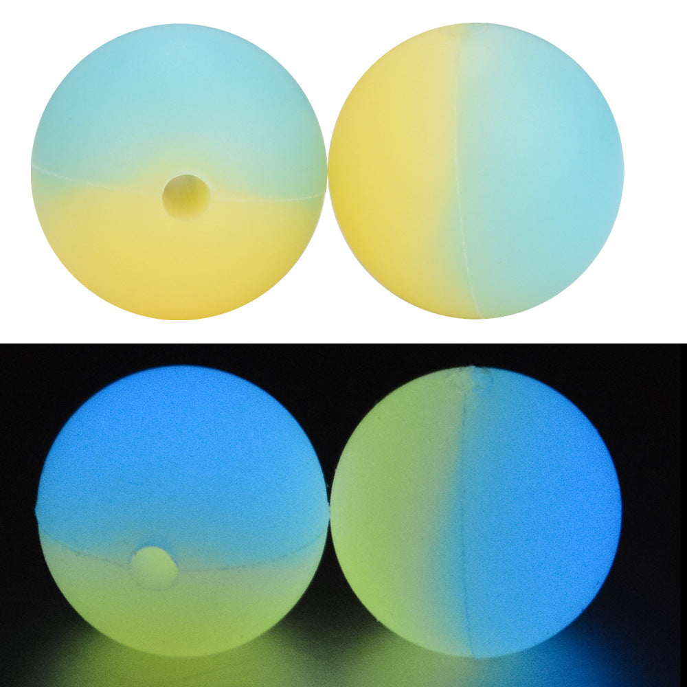 Wholesale 100pcs Two tone Luminous Silicone Round Handmade DIY Personalized Beads