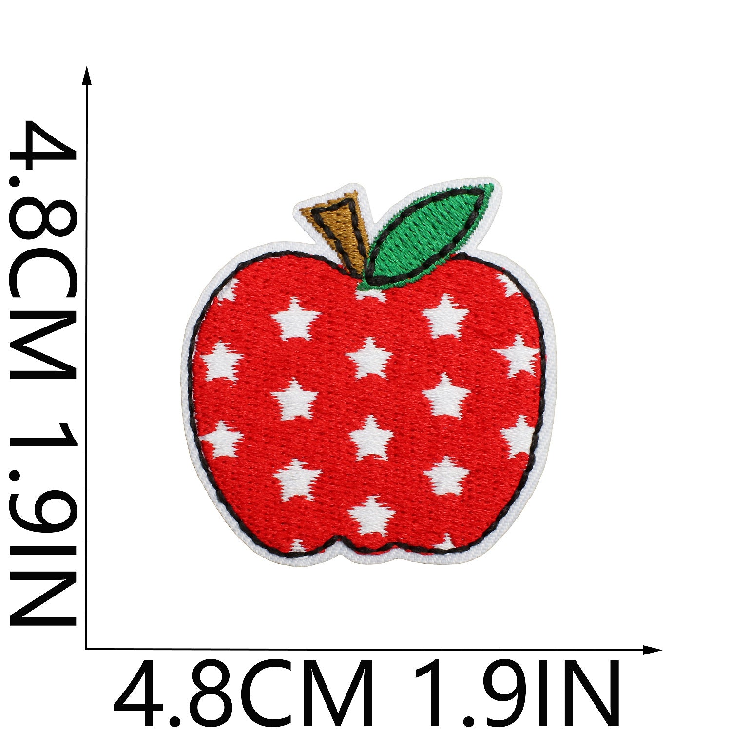 Wholesale Colorful checkered apple embroidery DIY Patches