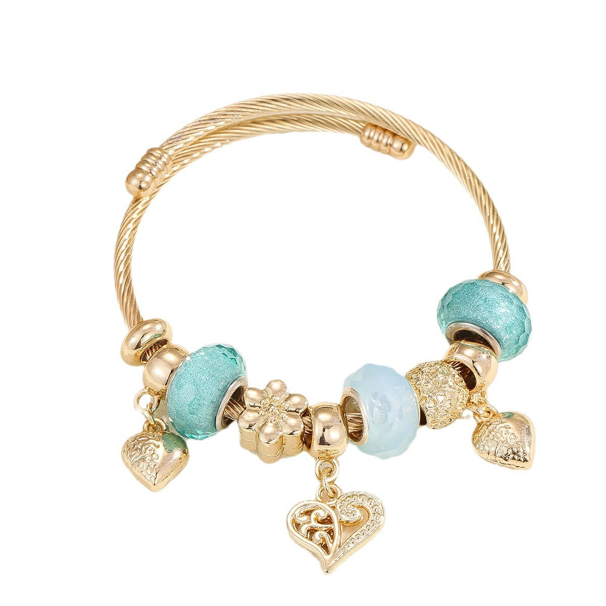 Wholesale Golden Love Leaf Animal Adjustable  Stainless Steel Bracelets