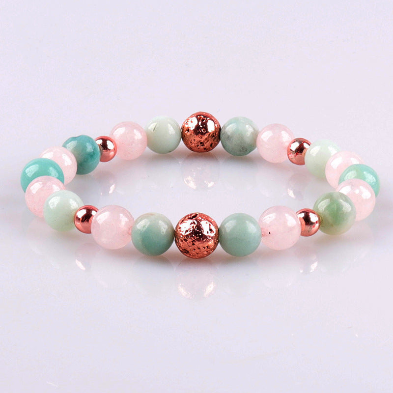 Wholesale Crystal White Turquoise Colorful Double Layer Pink Zebra Magnet Bracelet