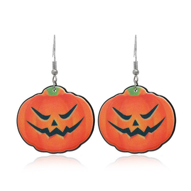 Wholesale Handmade Acrylic  Earrings Skull  Web Bat Design Trendy Jewelry Accessory For Party