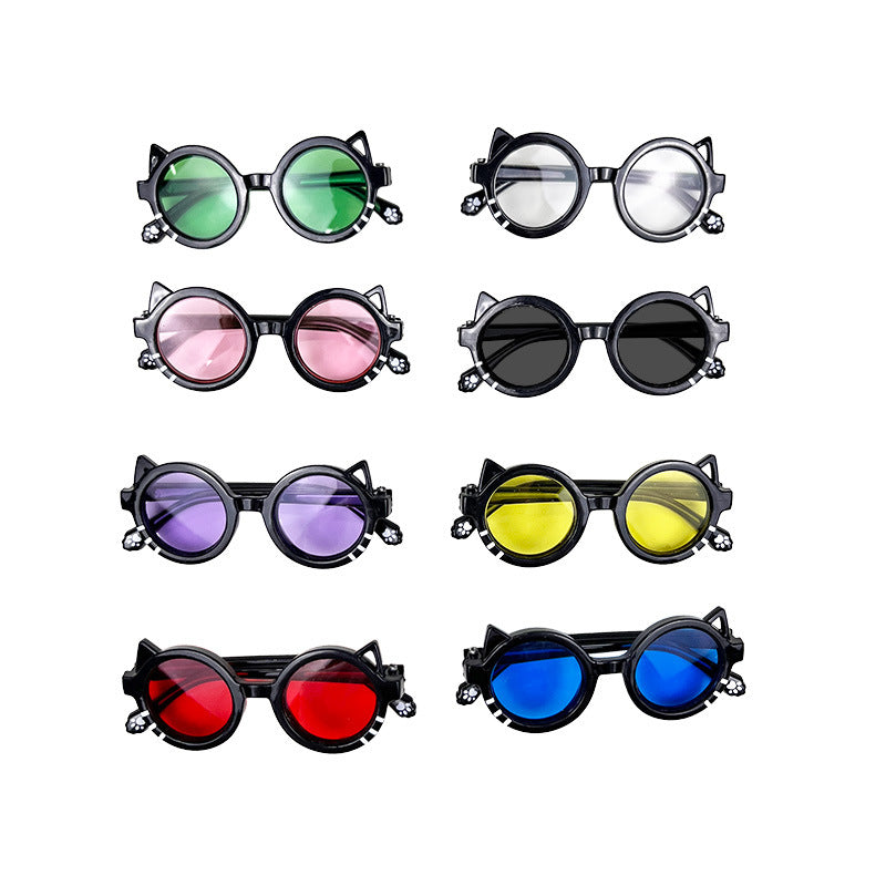Wholesale 6. 5cm wide cat sunglasses  Doll Accessories