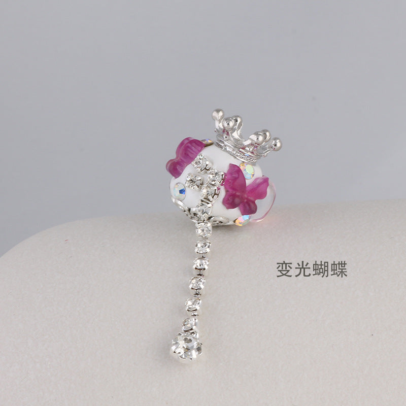 Wholesale DIY Fluorescent Crown Soft Clay Drill Ball Straight Hole Beads