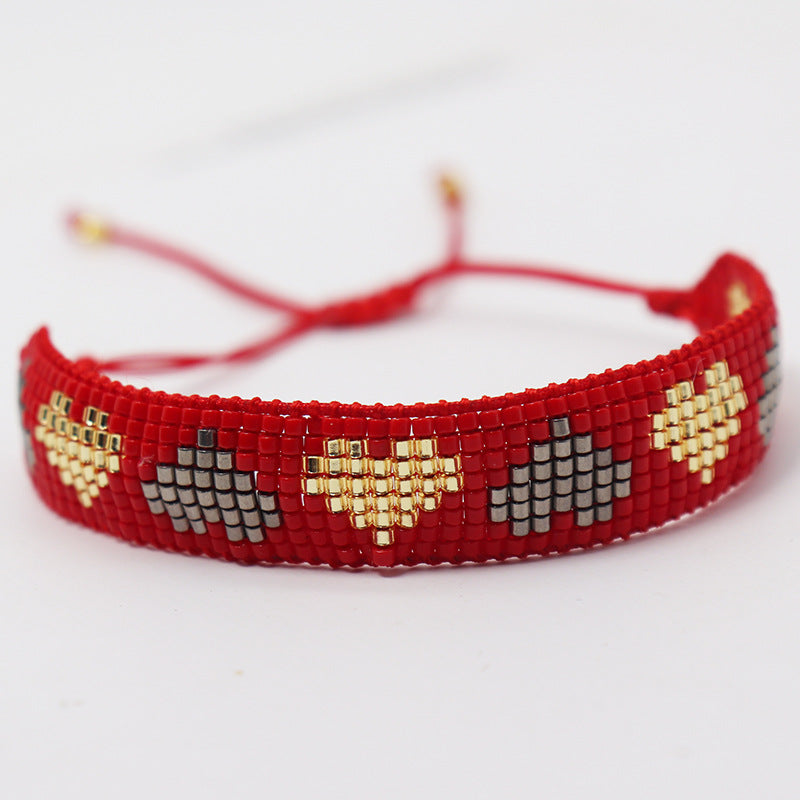 Wholesale New Valentine's Day Love Pattern Yuxing DB Antique Rice Beads MIYUKI Hand-woven Personalized Couple