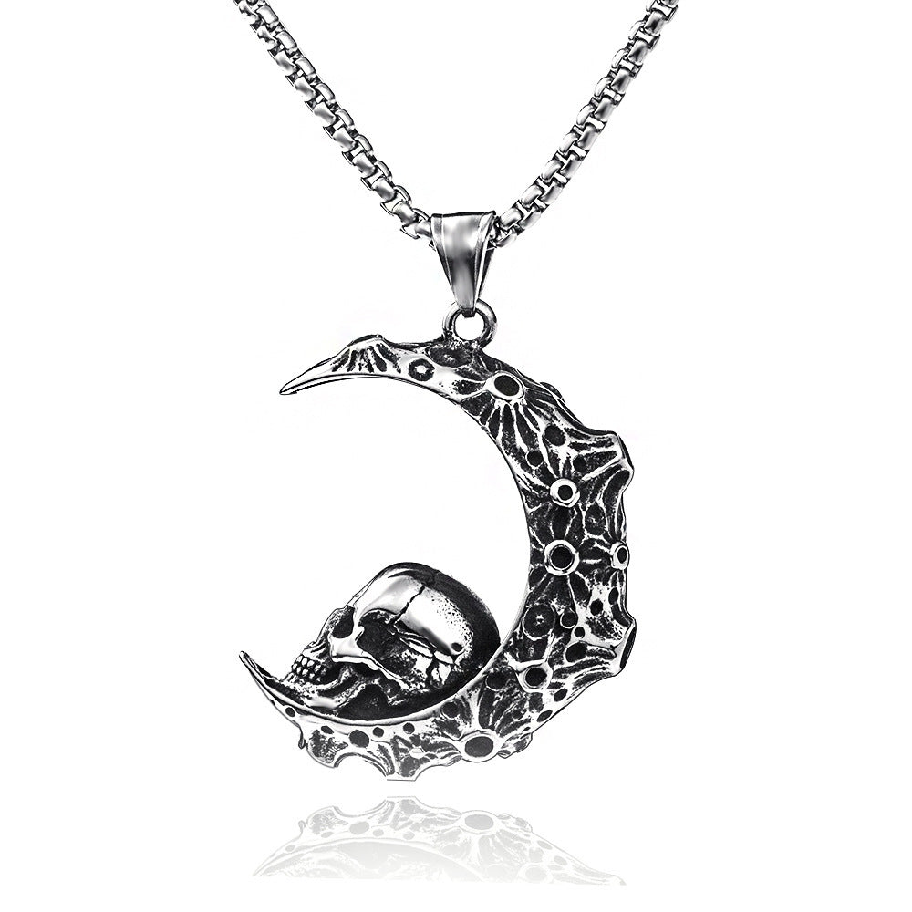 Wholesale Street hip hop retro men's stainless steel fish necklace