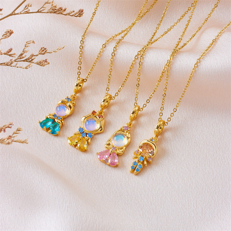 Wholesale creative cartoon necklace titanium steel Princess Accessories