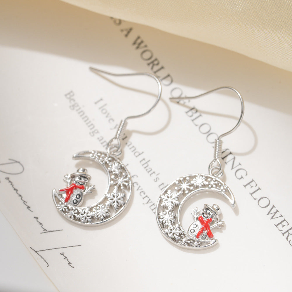 Wholesale Fun and playful snowman earrings for Christmas this winter