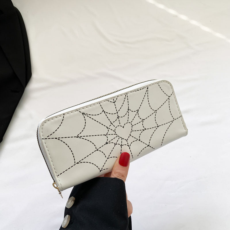 Wholesale PU Love Spider Web Multi Card Long Wallet