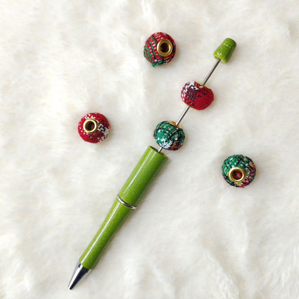 Wholesale 100pcs 15mm Christmas Fabric Beads