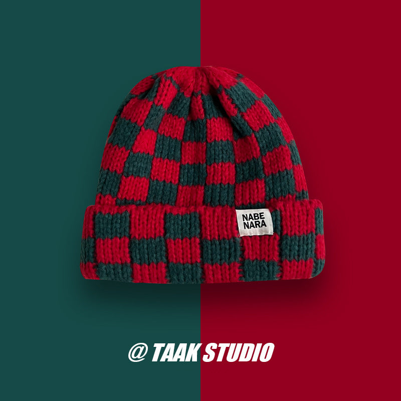 Wholesale Checkered knit hat for women