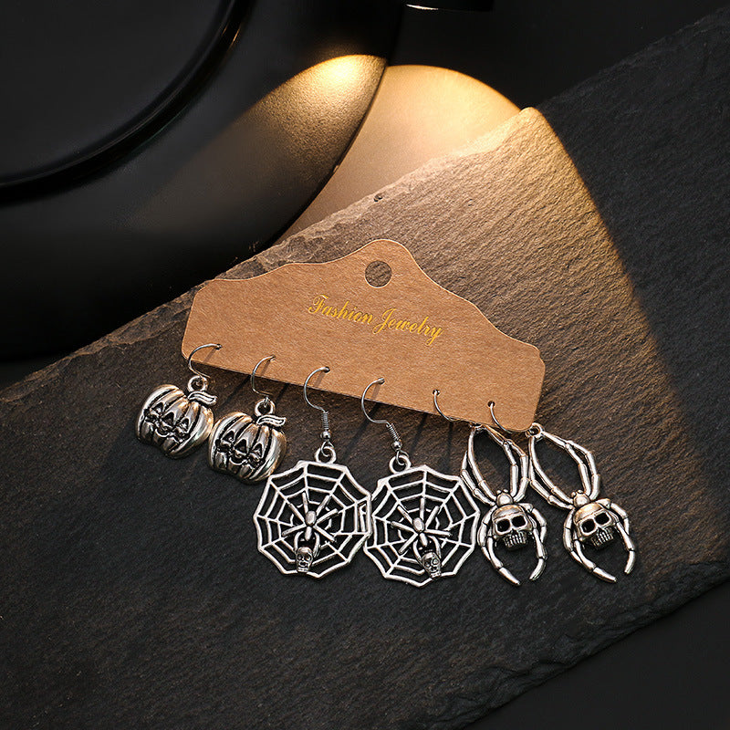 Wholesale Halloween Ghost Skull Bone Alloy Earrings Set