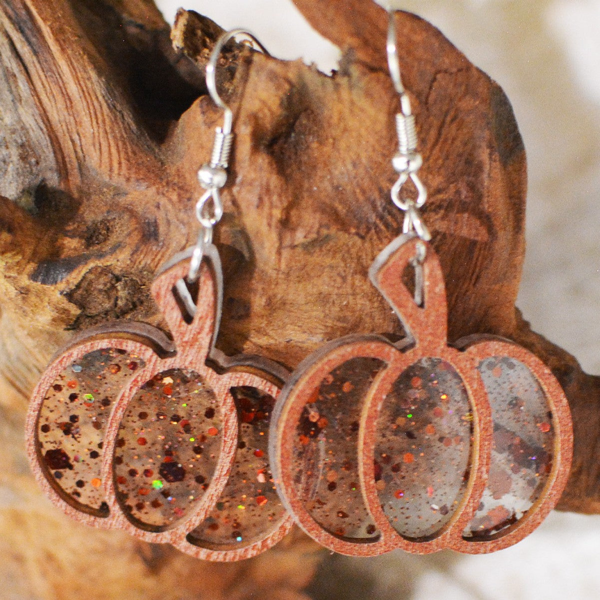 Wholesale Double-layer wooden earrings pendant acrylic earrings