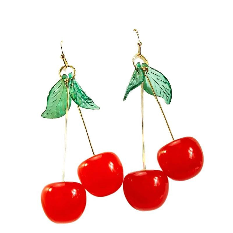 Wholesale Acrylic Cute Fruit Cherry Earrings