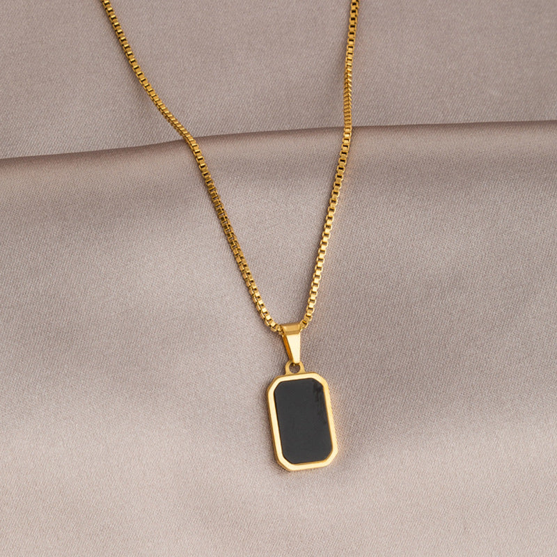 Wholesale English Letter Oval Brand Titanium Steel Non-fading Necklace Clavicle Chain